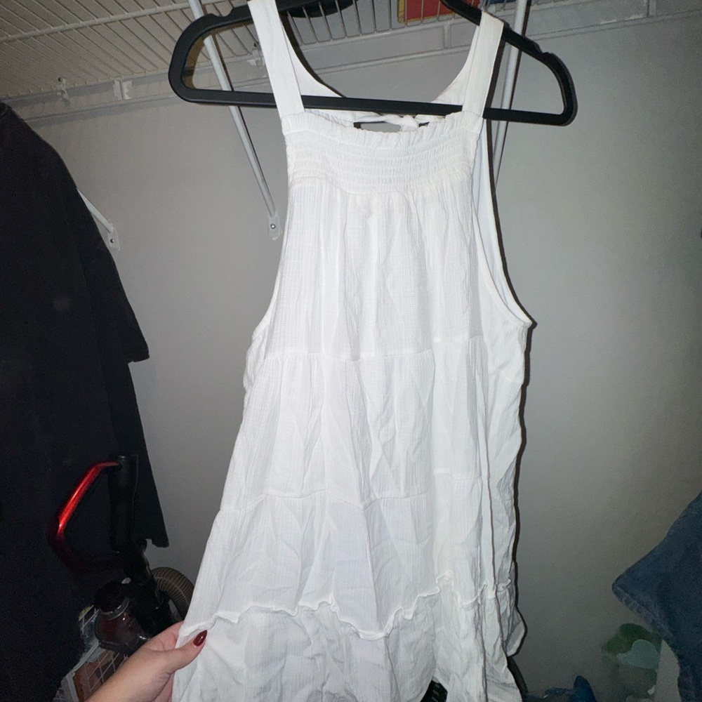 White Sleeveless Tiered Dress